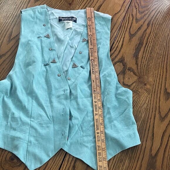 Vintage Hampton Western Prairie Style Vest with Turquoise Silver Accents-Size 12 - Picture 7 of 9